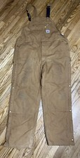 VTG Carhartt Insulated Bib Overalls R41 Mens 44x32 Double Knee Union Mexico