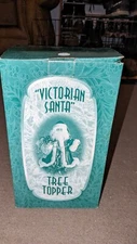 Victorian Santa Green Tree Topper by GiftCo New Old Stock 