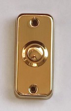 Messing- oder-Kupfer pol.-Türklingel-65x30 mm-Präge-Klingel-Klingelplatte