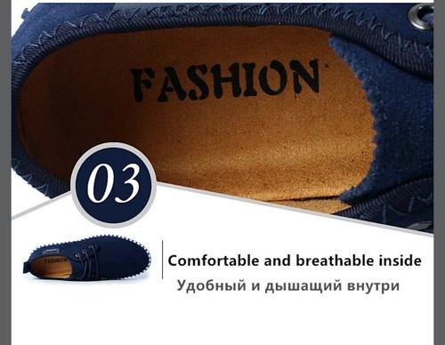 Genuine Leather Casual Shoes Men's Loafers Breathable Outdoor Flat Walking Shoes - Picture 15 of 27