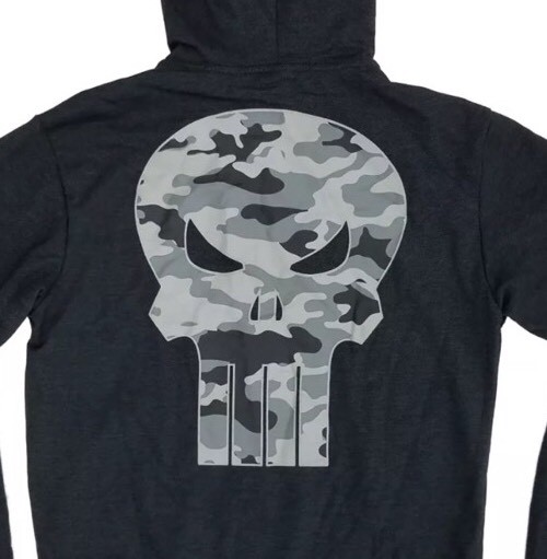 MARVEL Comics THE PUNISHER Frank Castle Mens Hoodie Zip Sweatshirt