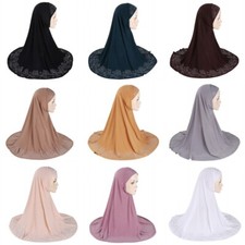 Women Hijab Muslim Rhinestone Instant Scarf Headties Turban Shawls Arab Shayla