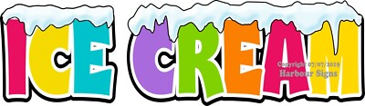 Ice Cream Letters DECAL Food Truck Concession Sticker (Choose Your Size + Color)