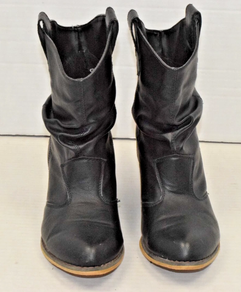 Western Boots Charles Albert Talla 8 Cuero Vegano Negro 2.25 Pulgadas Tacón de Goma Foto 2 de 4
