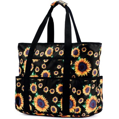Becokan Beach Bags for Women Large Beach Tote Bag with Zipper Pockets Beach B...