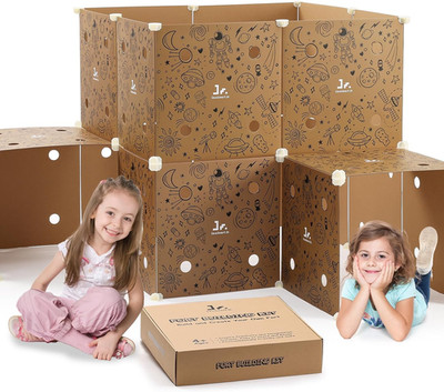 Fort Building Kit - All-In-One Cardboard Fort Kit for Kids - Build Giant Indoor