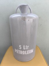 5 Ltr PETROLEUM Kanne Emaille shabby grau vintage Sammler Kraftstoff Brennstoff