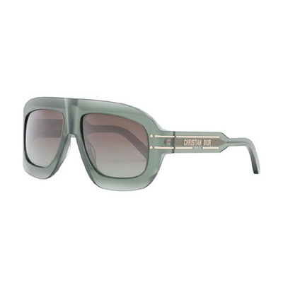 Dior SIGNATURE M1U 55F2 Aviator Transparent Green/Brown 58 mm Women's Sunglasses