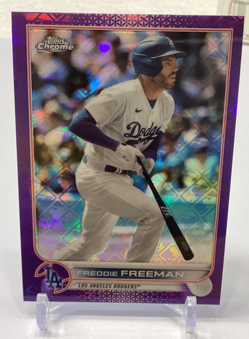 2022 Topps Chrome #65 Logofractor Purple Ref 005/250 Freddie Freeman uniform #!
