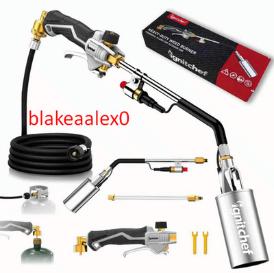 Propane Weed Torch 340,000 BTU w/ Hose & Piezo, Multi-Fuel Burner, 2 Modes12.5ft