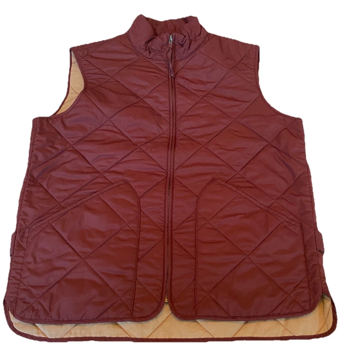 J. Crew Quilted Walker Zip Up Vest Men S Red Outdoor Puffer Quilted Outerwear