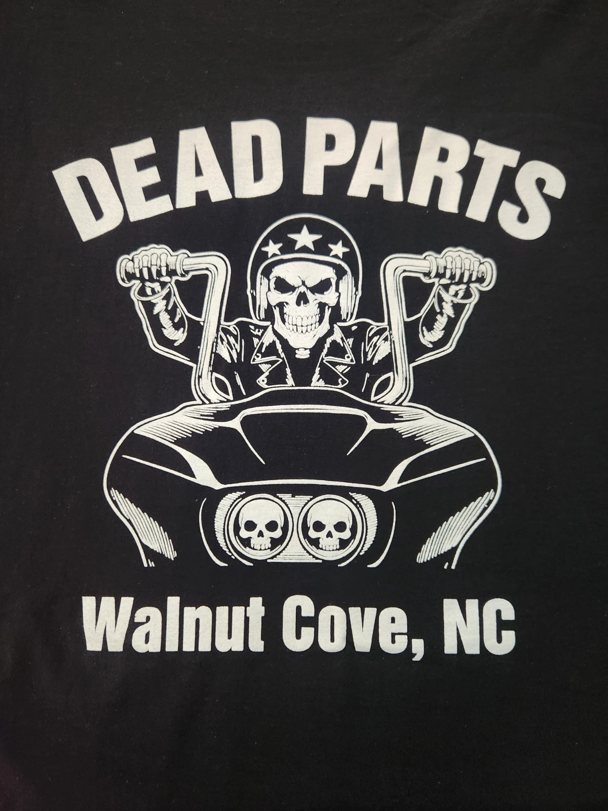 Dead Parts MC Motorcycle Helmet Skeleton Rider T-Shirt