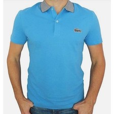Lacoste Men's Short Sleeve Mini Pique Regular Fit Caviar Croc Polo Shirt Blue XL