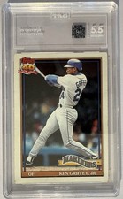 Topps 1991 Ken Griffey Jr #790 Seattle Mariners 40 Years TAG 5.5 Baseball