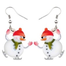 Acrylic Drop Dangle Christmas Gifts Frosty Snowman Earrings Ornaments Decor - 04