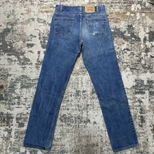 Vintage 90s Levis 505 Orange Tab Blue Indigo Denim Jeans Made In USA Fits 31x33
