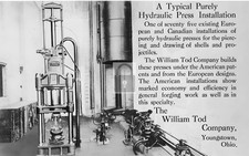 William Tod Co Hydraulic Press Youngstown Ohio OH - Reprint