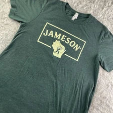 Jameson Irish Whiskey Shirt Mens Medium Green Ivory Wisconsin Promo Whisky Booze