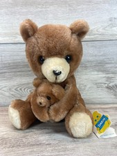 Vintage Dakin 1977 Mama and Baby Bear Nature Babies Plush 10" w/ Tag 31-1951