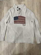 Polo Ralph Lauren RL67 American Flag Knit Sweater Men s L