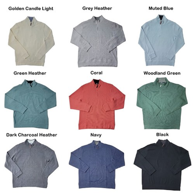 #ad Lands#x27; End Men#x27;s Bedford Rib Quarter Zip Long Sleeve Soft Cozy Pullover $16.99