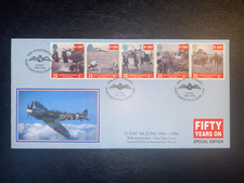 1994 D-DAY COVERCRAFT/FIFTY YEARS OFFICIAL FDC & PORTSMOUTH RAF WINGS SHS CV £20