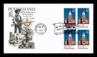 US COVER PENNSYLVANIA STATEHOOD BICENTENNIAL FDC BLOCK OF 4 ARTMASTER