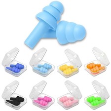 8 Pairs Silicone Earplugs,Noise Reducing 16 Count Pack of 1 , Multi-colored