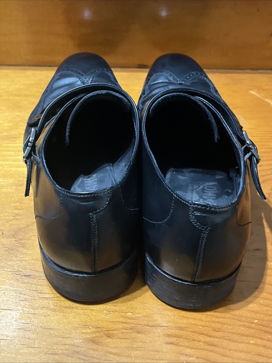 Salvatore Ferragamo Dress Shoes Mens 10 D Black Double Monk Strap