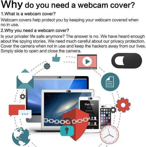ivoler [3 Pack Webcam Cover Slider for Privacy, 0.027in Ultra Thin Design Web - 第 2/5 張圖片