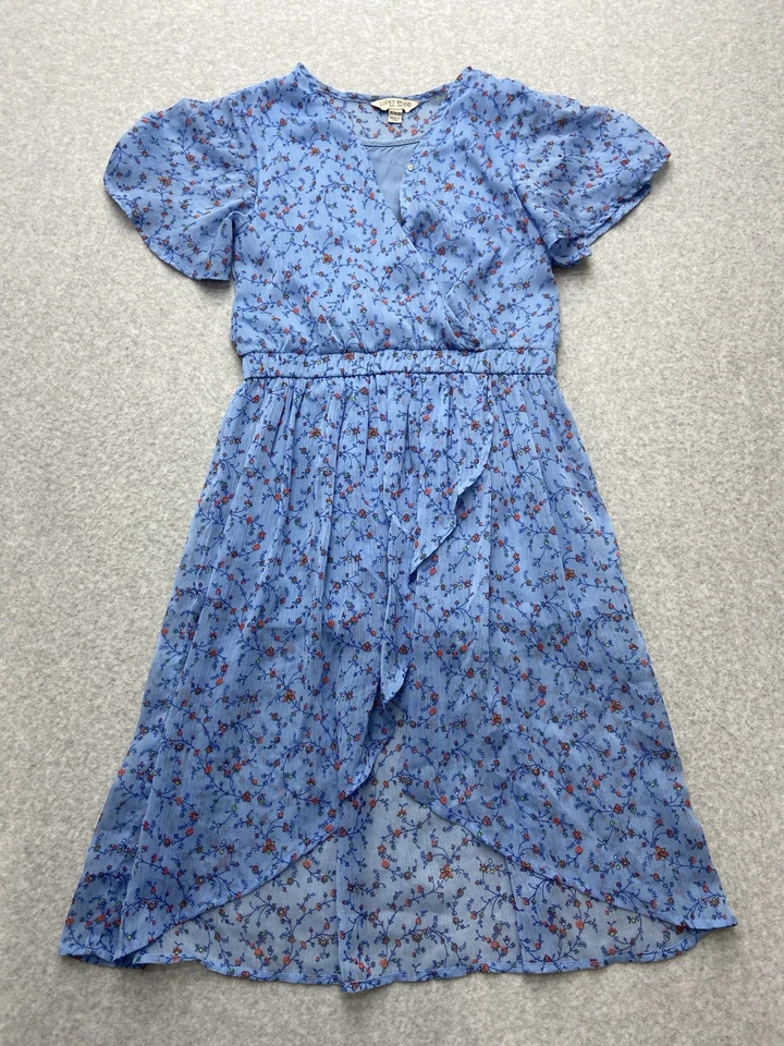 Lucky Brand Dress Romper Girls Medium Blue Flowers Boho Casual - Image 2 of 4