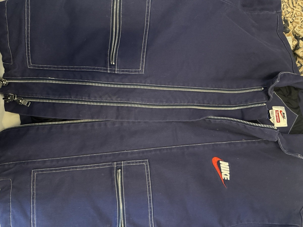 Nike Supreme Work Jacket Medium Navy Zipper | eBay
