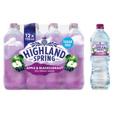 Highland Spring Apple Blackcurrant Still Water 12x750ml Pack Flavored Drink