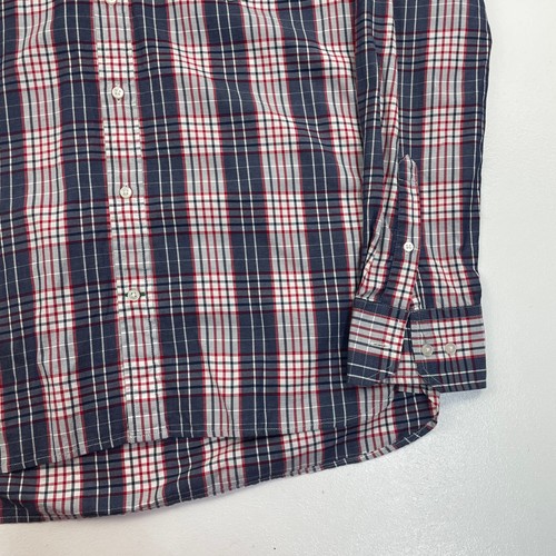 Tommy Hilfiger Button-Up Plaid Custom Fit Long Sleeve Shirt Red White Blue M - Picture 5 of 6