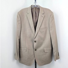 Paul Fredrick Tailor Fit Single Breast Notch Lapel 100 Wool Brown Blazer 43R
