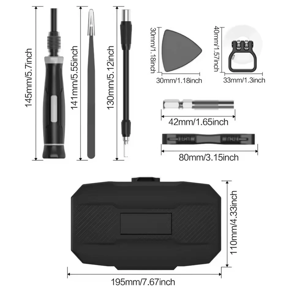 Set Cacciaviti Di Precisione 130+1  In 1 Con Punte Magnetiche - Kit Riparazione  - Immagine 4 di 4