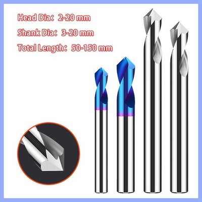 1mm-20mm VHM NC-Anbohrer 90° Zentrierbohrer Fasenfräser Z=2 für Aluminium Stahl