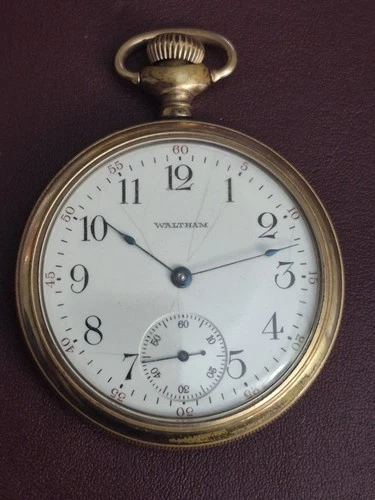 Antique Waltham 1910c 7j 16s Grade 610 Model 1908 RUNS  10yr Guarantee 14k GF