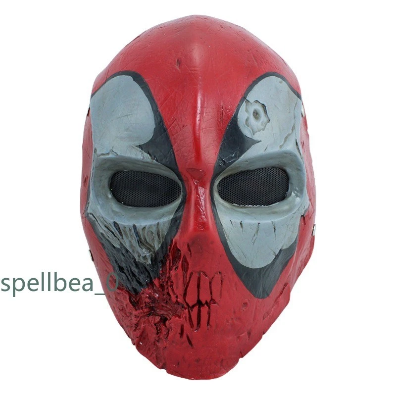 Marvel Anime Deadpool Cosplay Resin Mask Visor Halloween Party Prop Helmet Gift - Image 2 of 4