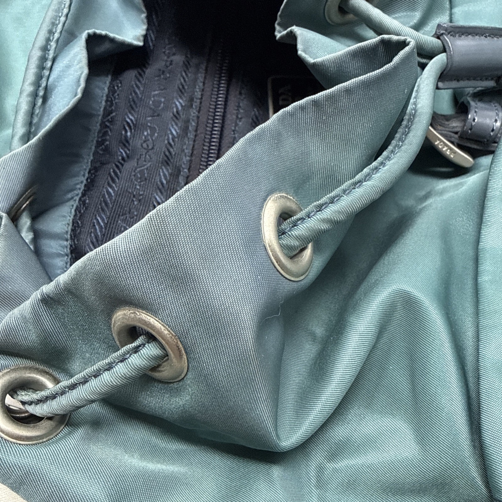 Prada Tessuto  Double Pocket Drawstring Buckle Ny… - image 16