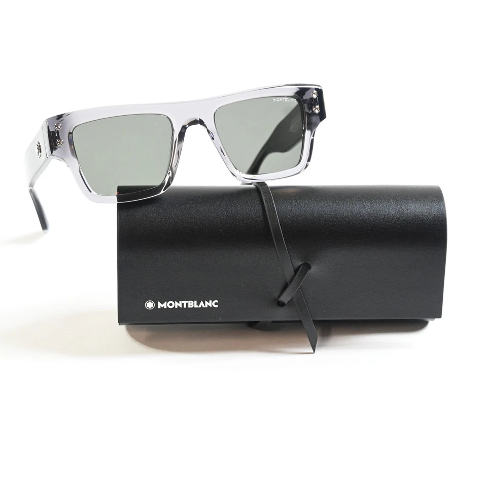 Montblanc MB0253S 003 Hombres Auténticas Gafas de Sol Gris/Marrón, 52 mm - Nuevas - Imagen 1 de 4