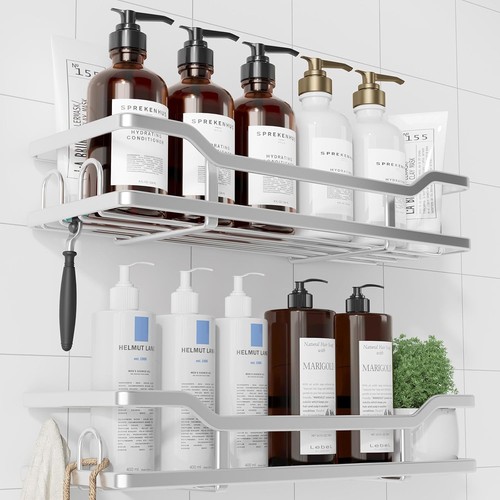 Lar - Adhesive Shower Organizer, Stainl Steel - Picture 7 of 87