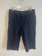 JD Williams Capri Cargo Shorts Size 16 Navy Blue Pockets