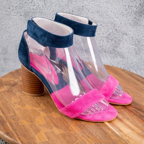 Jeffrey Campbell Purdy Pink Blue Suede Strap Heel Pump Ladies Size 7