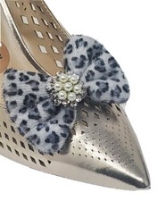 Bow Shoe Clips, Shoe Accessory, Color Gray