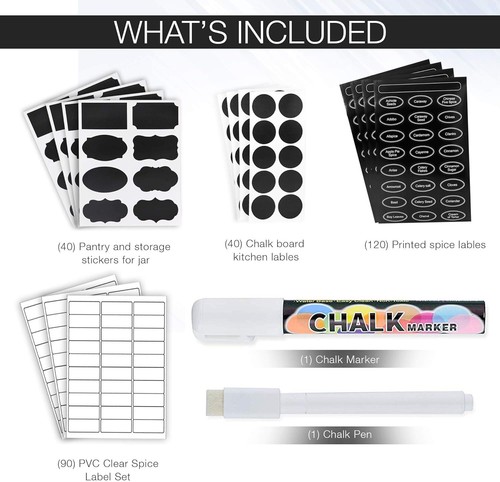 Chalkboard Labels With Pen 250 Premium Reusable Stickers Pantry For Storage Jars - Picture 2 of 24