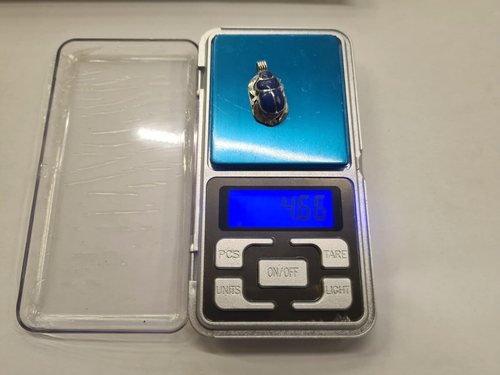 Handcrafted Silver Alloy Scarab with Stone Pendant, 4.66 g - Picture 13 of 13