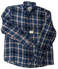 Johnnie-O Flannel Shirt Men's XL Blue Plaid "Hangin Out" LS Beach