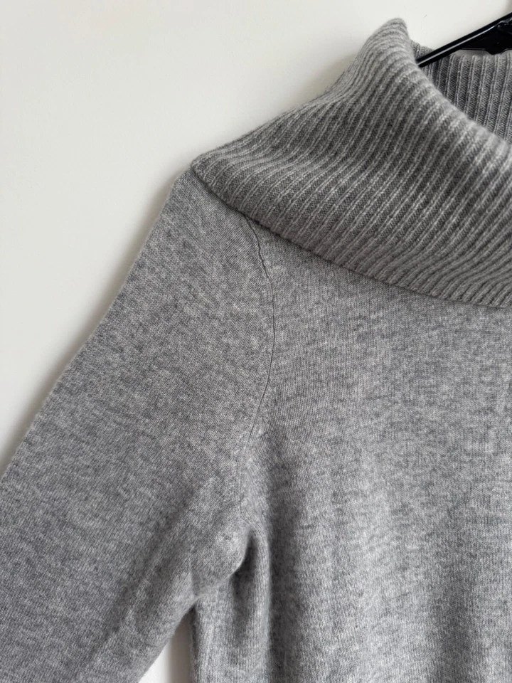 Suéter túnica Talbots gola capuz puro cashmere feminino L cinza - Imagem 4 de 4