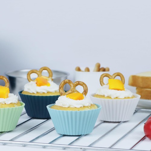 Large Silicone Baking Muffin Cups 12 Pack Reusable Cupcake Liners Jumbo Size ... - 第 5/7 張圖片